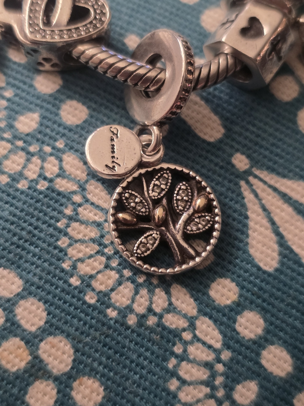 Pandora Silver Tree of Life Charm with Gold Accent